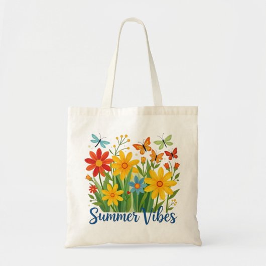 Zomerstemming bloemschikking met vlinders tote bag (Voorkant)