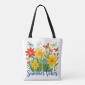 Zomerstemming bloemschikking met vlinders tote bag (Achterkant)