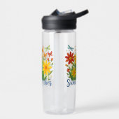 Zomerstemming bloemschikking met vlinders waterfles (Links)