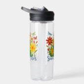 Zomerstemming bloemschikking met vlinders waterfles (Rechts)