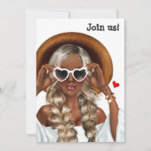 Zomerstemming Blonde Bachelorette Uitnodiging (Voorkant)