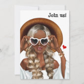 Zomerstemming Blondine Bachelorette Uitnodiging (Voorkant)