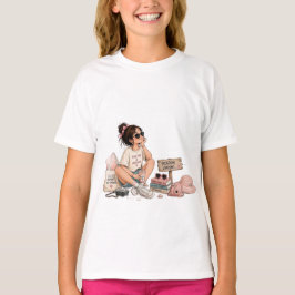 Zomerstemming Cute Girl Vakantie T-Shirt