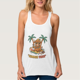Zomerstemming Cute Hoogland Koe Strand Vakantie T- Tanktop
