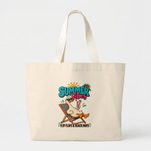 Zomerstemming Eend – Flip Flops Flesopener Grote Tote Bag
