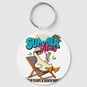 Zomerstemming Eend – Flip Flops & Strand Slaapjes Sleutelhanger