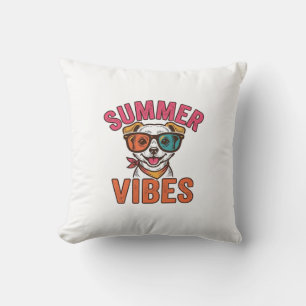 Zomerstemming Hond Zonnebril Vintage T-shirt Ontwe Kussen