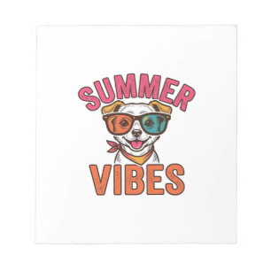 Zomerstemming Hond Zonnebril Vintage T-shirt Ontwe Notitieblok