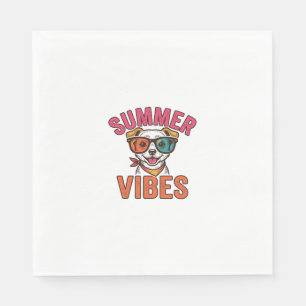 Zomerstemming Hond Zonnebril Vintage T-shirt Ontwe Servet