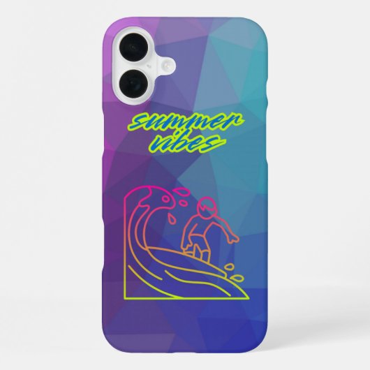 Zomerstemming jongen die surft iPhone hoesje (Achterkant)