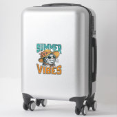 Zomerstemming Kat Vintage Gravure Ontwerp_1 Sticker (Koffer)