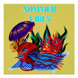 Zomerstemming - Knuffelige kwal ontspant Perfect Poster