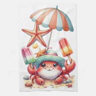 Zomerstemming Krab met Ijslolly's Theedoek