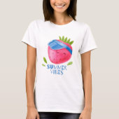 Zomerstemming & leuk aardbei t-shirt (Voorkant)