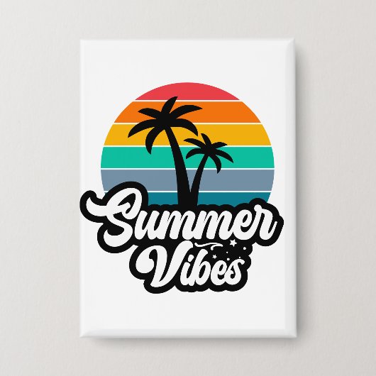 Zomerstemming met Palmboom Ontwerp Button (Voorkant)