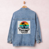 Zomerstemming met Palmboom Ontwerp Denim Jacket (Hangar)