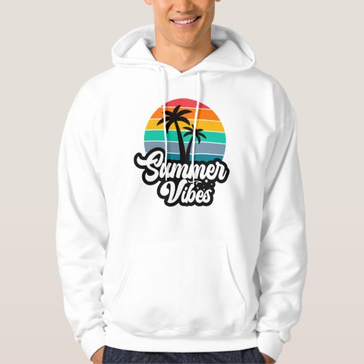 Zomerstemming met Palmboom Ontwerp Hoodie (Voorkant)