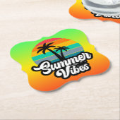 Zomerstemming met Palmboom Ontwerp Kartonnen Onderzetters (Gekanteld)