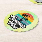 Zomerstemming met Palmboom Ontwerp Kartonnen Onderzetters (Gekanteld)