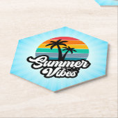 Zomerstemming met Palmboom Ontwerp Kartonnen Onderzetters (Schuin)