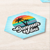 Zomerstemming met Palmboom Ontwerp Kartonnen Onderzetters (Schuin)