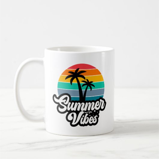 Zomerstemming met Palmboom Ontwerp Koffiemok (Links)