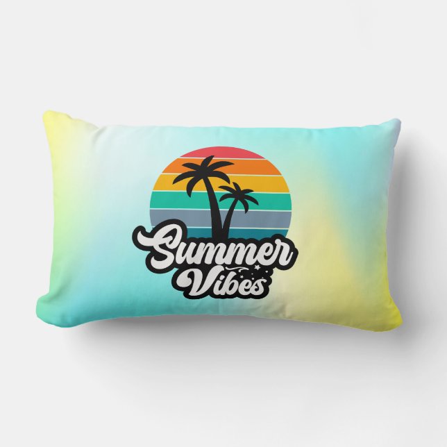 Zomerstemming met Palmboom Ontwerp Kussen (Voorkant)