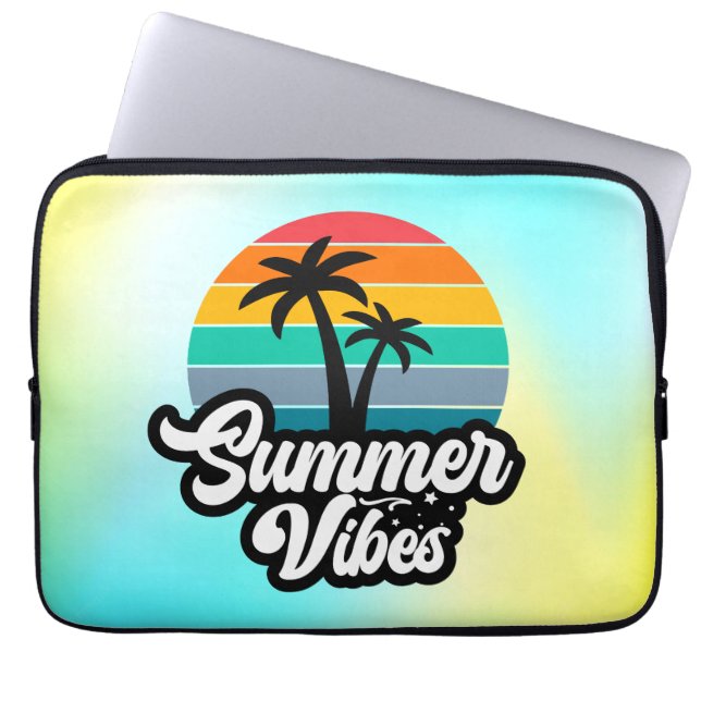 Zomerstemming met Palmboom Ontwerp Laptop Sleeve (Voorkant)