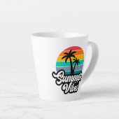 Zomerstemming met Palmboom Ontwerp Latte Mok (Rechterhoek)