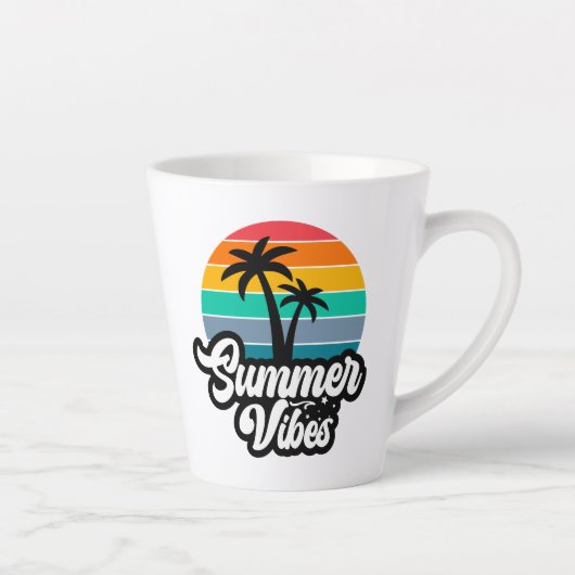 Zomerstemming met Palmboom Ontwerp Latte Mok (Rechts)