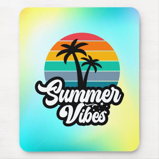 Zomerstemming met Palmboom Ontwerp Muismat (Voorkant)