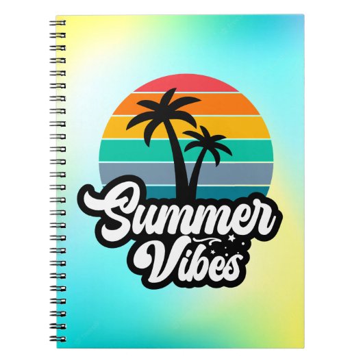 Zomerstemming met Palmboom Ontwerp Notitieboek (Voorkant)