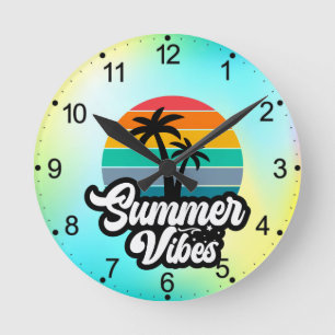 Zomerstemming met Palmboom Ontwerp Ronde Klok
