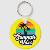 Zomerstemming met Palmboom Ontwerp Sleutelhanger (Achterkant)