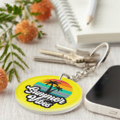 Zomerstemming met Palmboom Ontwerp Sleutelhanger (Voorkant Rechts)