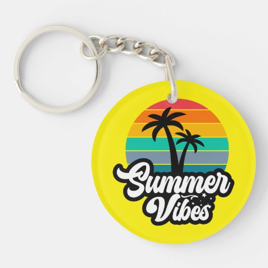 Zomerstemming met Palmboom Ontwerp Sleutelhanger (Voorkant)