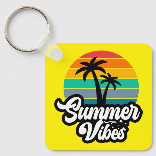 Zomerstemming met Palmboom Ontwerp Sleutelhanger (Voorkant)