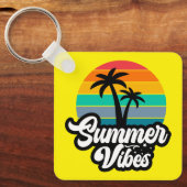 Zomerstemming met Palmboom Ontwerp Sleutelhanger (Voorkant)
