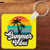 Zomerstemming met Palmboom Ontwerp Sleutelhanger (Achterkant)
