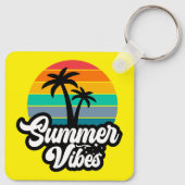 Zomerstemming met Palmboom Ontwerp Sleutelhanger (Achterkant)