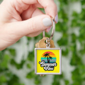Zomerstemming met Palmboom Ontwerp Sleutelhanger (Hand)