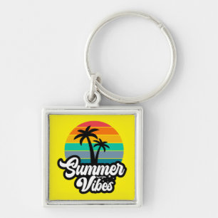 Zomerstemming met Palmboom Ontwerp Sleutelhanger