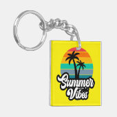Zomerstemming met Palmboom Ontwerp Sleutelhanger (Voorkant Links)