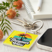 Zomerstemming met Palmboom Ontwerp Sleutelhanger (Voorkant Rechts)