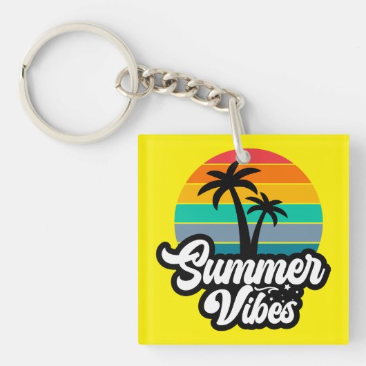 Zomerstemming met Palmboom Ontwerp Sleutelhanger (Voorkant)