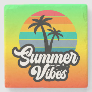 Zomerstemming met Palmboom Ontwerp Stenen Onderzetter