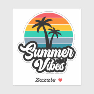 Zomerstemming met Palmboom Ontwerp Sticker