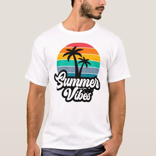 Zomerstemming met Palmboom Ontwerp T-shirt (Voorkant)