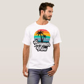 Zomerstemming met Palmboom Ontwerp T-shirt (Voorkant volledig)