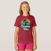 Zomerstemming met Palmboom Ontwerp T-shirt (Voorkant volledig)